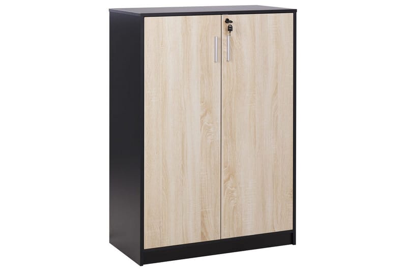 Oppbevaringsenhet Zehna Lyst tre, svart, 80x40x117 cm, Lyst tre, svart, 80x40x117 cm