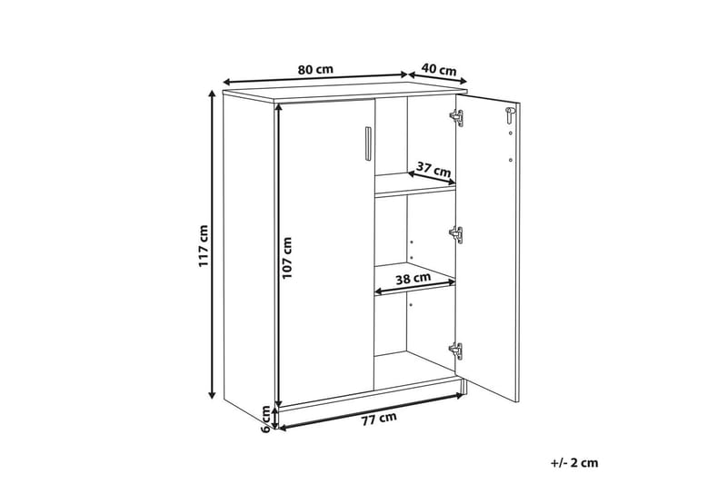 Oppbevaringsenhet Zehna Lyst tre, svart, 80x40x117 cm - Lyst tre, svart, 80x40x117 cm - Møbler - TV- & Mediamøbler - Mediestativ & veggfeste - TV-veggfeste