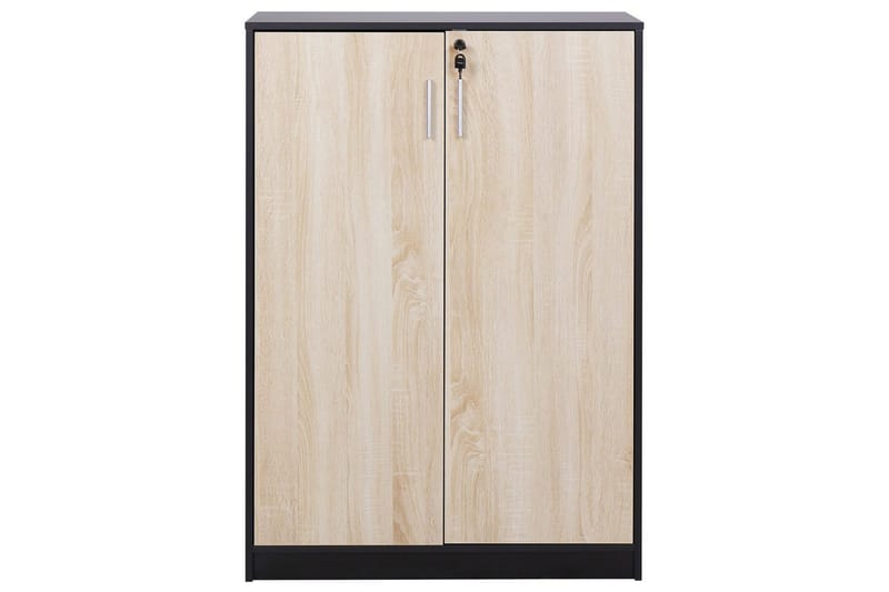 Oppbevaringsenhet Zehna Lyst tre, svart, 80x40x117 cm - Lyst tre, svart, 80x40x117 cm - Møbler - TV- & Mediamøbler - Mediestativ & veggfeste - TV-veggfeste