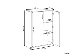 Oppbevaringsenhet Zehna Lyst tre, svart, 80x40x117 cm - Lyst tre, svart, 80x40x117 cm - Oppbevaring - Skap - Oppbevaringsskap