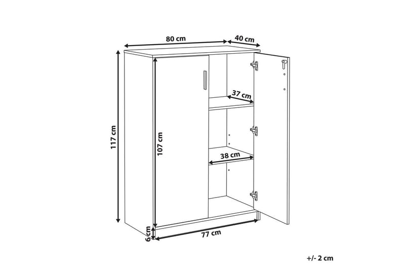 Oppbevaringsenhet Zehna Lyst tre, svart, 80x40x117 cm - Lyst tre, svart, 80x40x117 cm - Oppbevaring - Skap - Oppbevaringsskap