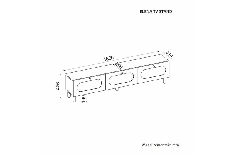 Ossin TV-benk 180 cm - Hvit - Møbler - TV- & Mediamøbler - TV benk & mediabenk