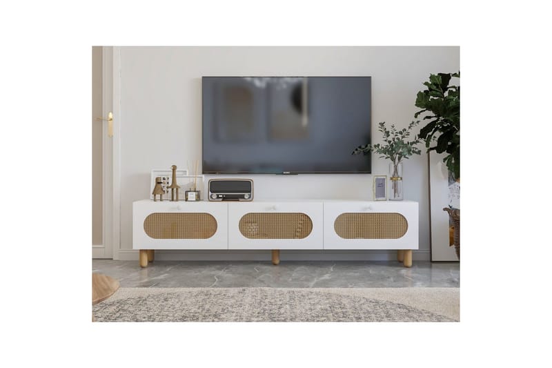 Ossin TV-benk 180 cm - Hvit - Møbler - TV- & Mediamøbler - TV benk & mediabenk