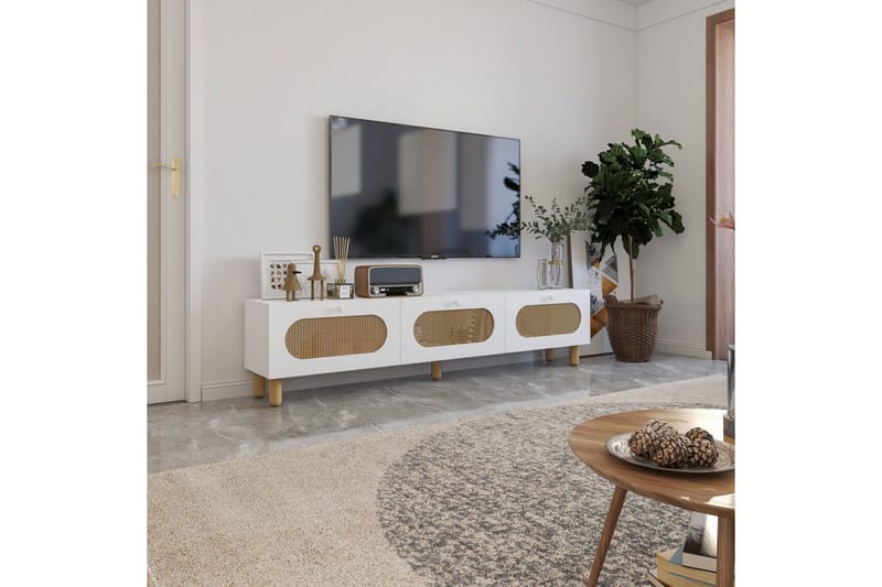 Ossin TV-benk 180 cm - Hvit - Møbler - TV- & Mediamøbler - TV benk & mediabenk