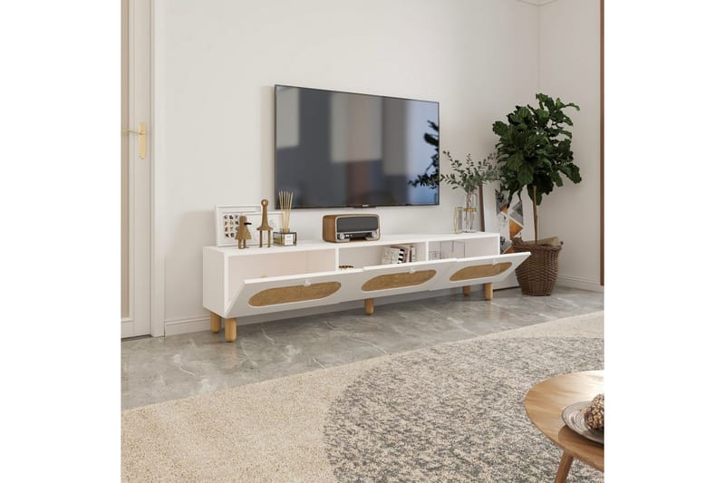 Ossin TV-benk 180 cm - Hvit - Møbler - TV- & Mediamøbler - TV benk & mediabenk