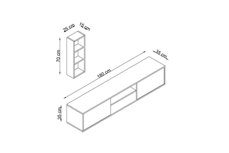 Palgrave Tv-stativ 35 cm - Eik - Møbler - TV- & Mediamøbler - Mediestativ & veggfeste - TV-veggfeste
