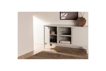 Piring Gulvstående TV-benk 120 cm med Oppbevaring i Metall - Beige - Møbler - TV- & Mediamøbler - TV benk & mediabenk