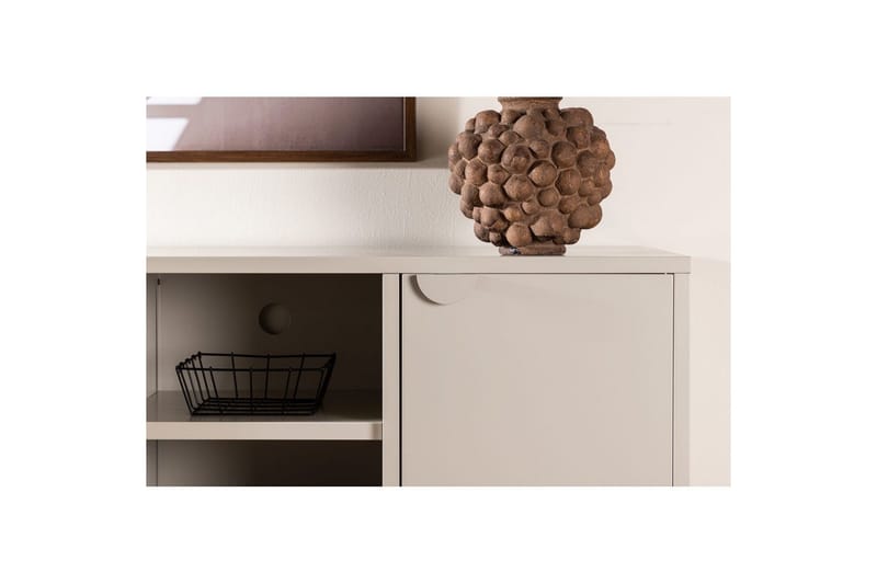 Piring Gulvstående TV-benk 120 cm med Oppbevaring i Metall - Beige - Møbler - TV- & Mediamøbler - TV benk & mediabenk