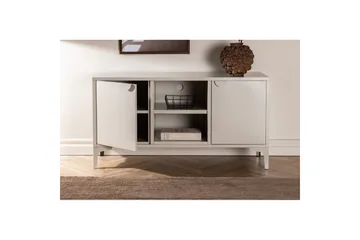 Piring Gulvstående TV-benk 120 cm med Oppbevaring i Metall - Beige - Møbler - TV- & Mediamøbler - TV benk & mediabenk