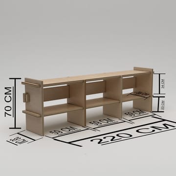 Ropira TV-benk 220 cm - Naturlig tre - Møbler - TV- & Mediamøbler - Mediestativ & veggfeste - TV-veggfeste