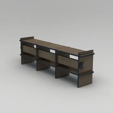 Ropira TV-benk 220 cm - Valnøtt - Møbler - TV- & Mediamøbler - Mediestativ & veggfeste - TV-veggfeste