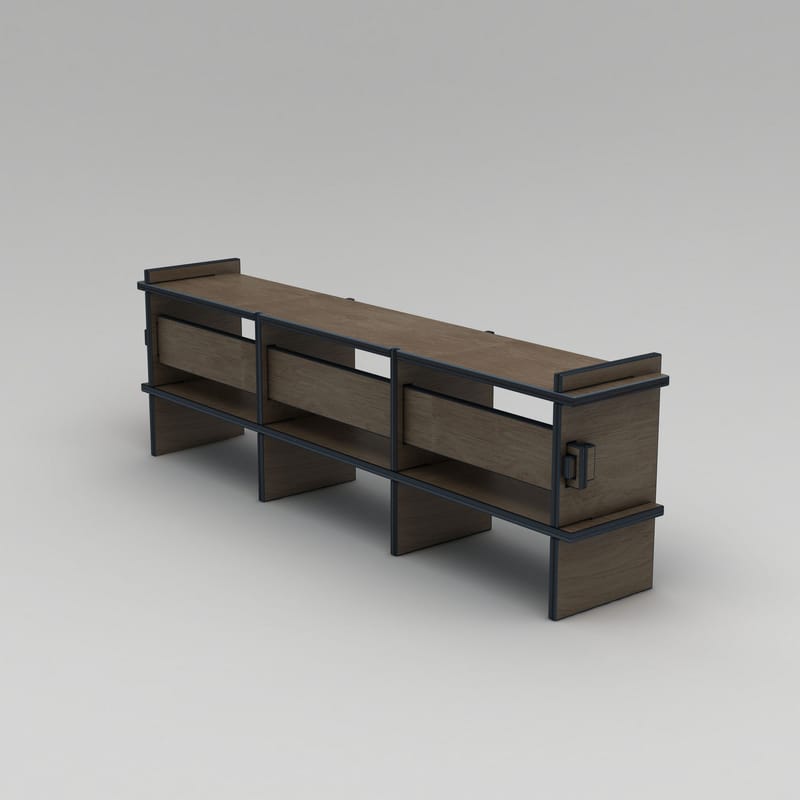 Ropira TV-benk 220 cm - Valnøtt - Møbler - TV- & Mediamøbler - Mediestativ & veggfeste - TV-veggfeste