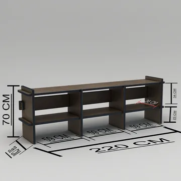 Ropira TV-benk 220 cm - Valnøtt - Møbler - TV- & Mediamøbler - Mediestativ & veggfeste - TV-veggfeste