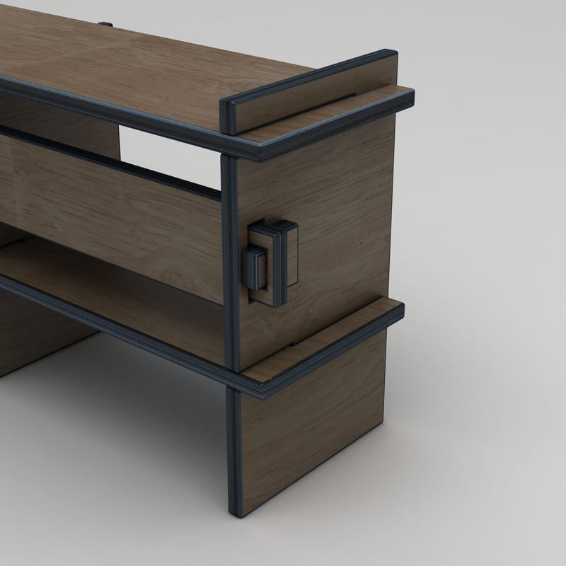 Ropira TV-benk 220 cm - Valnøtt - Møbler - TV- & Mediamøbler - Mediestativ & veggfeste - TV-veggfeste