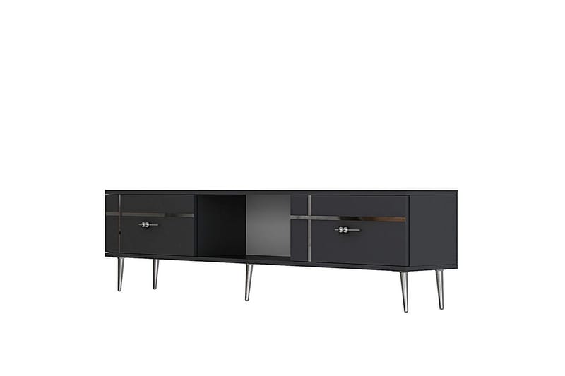 Safiya TV-benk 150 cm, Antrasitt/Sølv