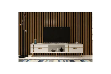 Safiya TV-benk 150 cm - Hvit/Gull - Møbler - TV- & Mediamøbler - TV benk & mediabenk