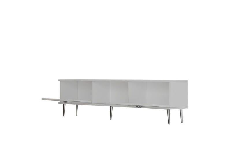 Safiya TV-benk 150 cm - Hvit/Sølv - Møbler - TV- & Mediamøbler - TV benk & mediabenk
