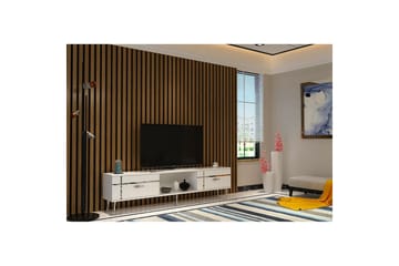 Safiya TV-benk 150 cm - Hvit/Sølv - Møbler - TV- & Mediamøbler - TV benk & mediabenk