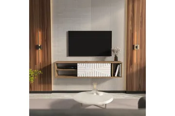 Saller TV-benk 140 cm - Valnøtt/Hvit - Møbler - TV- & Mediamøbler - TV benk & mediabenk