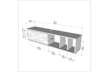 Saller TV-benk 140 cm - Valnøtt/Hvit - Møbler - TV- & Mediamøbler - TV benk & mediabenk