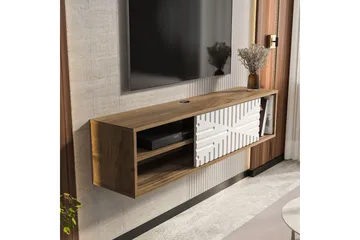 Saller TV-benk 140 cm - Valnøtt/Hvit - Møbler - TV- & Mediamøbler - TV benk & mediabenk