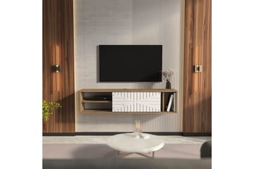 Saller TV-benk 140 cm - Valnøtt/Hvit - Møbler - TV- & Mediamøbler - TV benk & mediabenk