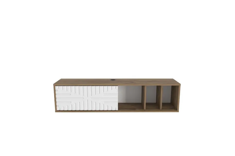 Saller TV-benk 140 cm - Valnøtt/Hvit - Møbler - TV- & Mediamøbler - TV benk & mediabenk