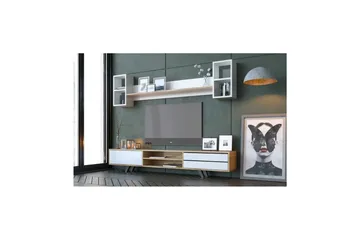 Seyra Tv-stativ 45 cm - Hvit/Eik - Møbler - TV- & Mediamøbler - TV-møbelsett