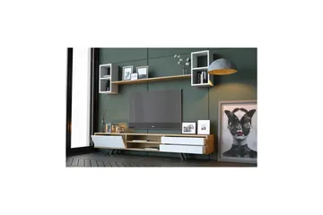 Seyra Tv-stativ 45 cm - Hvit/Eik - Møbler - TV- & Mediamøbler - TV-møbelsett