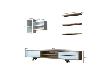 Seyra Tv-stativ 45 cm - Hvit/Eik - Møbler - TV- & Mediamøbler - Mediestativ & veggfeste - TV-veggfeste