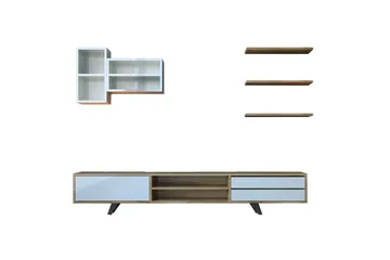 Seyra Tv-stativ 45 cm - Hvit/Eik - Møbler - TV- & Mediamøbler - Mediestativ & veggfeste - TV-veggfeste