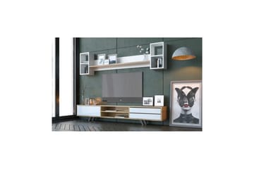 Seyra Tv-stativ 45 cm - Hvit/Eik - Møbler - TV- & Mediamøbler - Mediestativ & veggfeste - TV-veggfeste