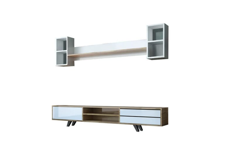 Seyra Tv-stativ 45 cm - Hvit/Eik - Møbler - TV- & Mediamøbler - Mediestativ & veggfeste - TV-veggfeste