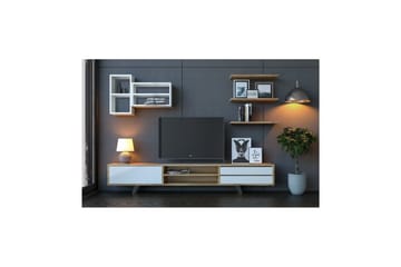 Seyra Tv-stativ 45 cm - Hvit/Eik - Møbler - TV- & Mediamøbler - Mediestativ & veggfeste - TV-veggfeste