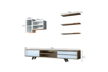 Seyra Tv-stativ 45 cm - Hvit/Eik - Møbler - TV- & Mediamøbler - Mediestativ & veggfeste - TV-veggfeste