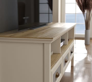 Sopira TV-benk 150 cm - Krem, eik og grått - Møbler - TV- & Mediamøbler - Mediestativ & veggfeste - TV-veggfeste