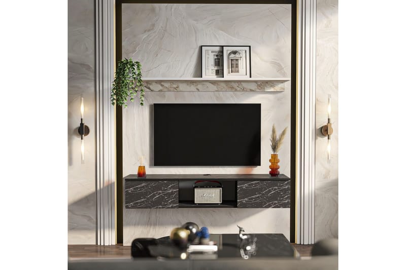 Sovric TV-benk 140 cm - Hvit - Møbler - TV- & Mediamøbler - TV benk & mediabenk