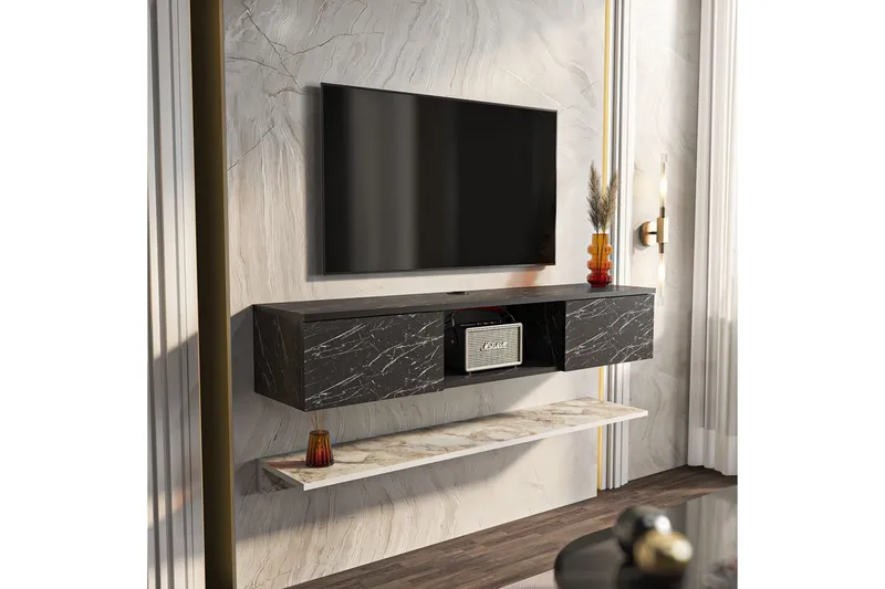 Sovric TV-benk 140 cm - Hvit - Møbler - TV- & Mediamøbler - TV benk & mediabenk