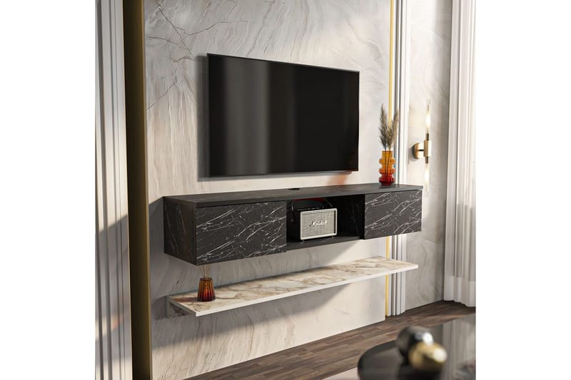 Sovric TV-benk 140 cm - Hvit - Møbler - TV- & Mediamøbler - TV benk & mediabenk