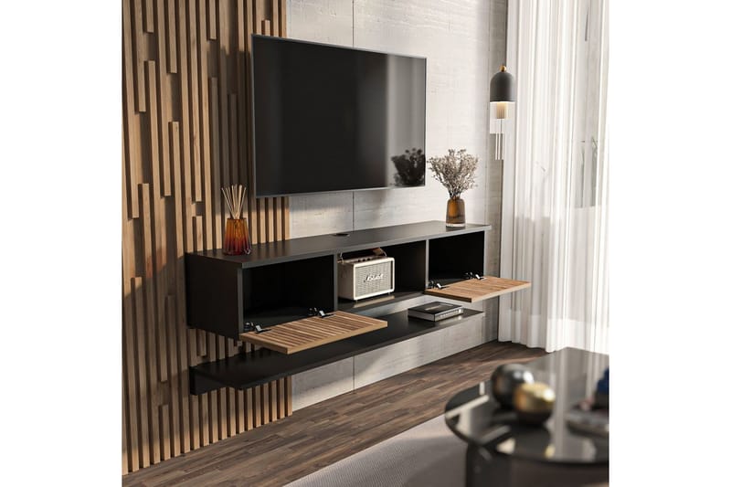 Sovric TV-benk 140 cm - Natur/Sort - Møbler - TV- & Mediamøbler - TV benk & mediabenk