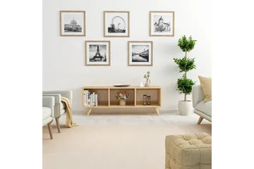 Springhill Gulvstående TV-benk 120 cm med Oppbevaring i Malt Tre - Beige - Møbler - TV- & Mediamøbler - TV benk & mediabenk