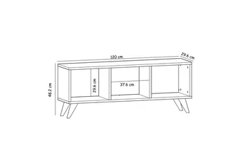 Springhill Gulvstående TV-benk 120 cm med Oppbevaring i Malt Tre - Beige - Møbler - TV- & Mediamøbler - TV benk & mediabenk