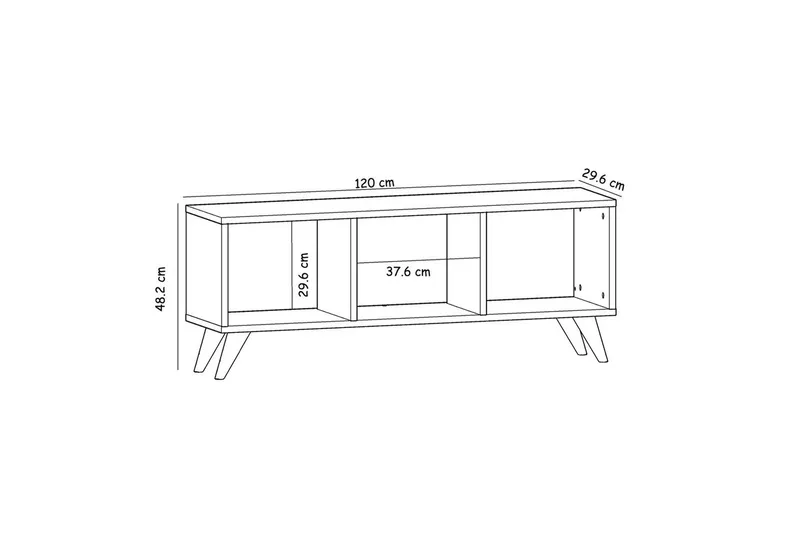 Springhill Gulvstående TV-benk 120 cm med Oppbevaring i Malt Tre - Beige - Møbler - TV- & Mediamøbler - TV benk & mediabenk