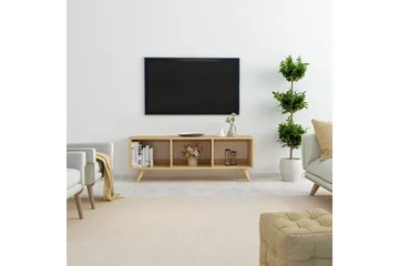 Springhill Gulvstående TV-benk 120 cm med Oppbevaring i Malt Tre - Beige - Møbler - TV- & Mediamøbler - TV benk & mediabenk