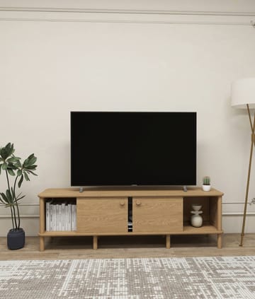 Sunira TV-benk 160 cm med Oppbevaring i Eik - Brun - Møbler - TV- & Mediamøbler - TV benk & mediabenk