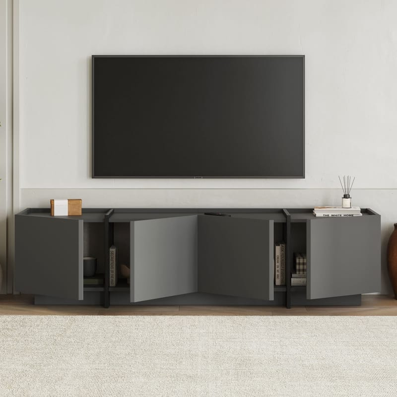 Sylvenn TV-benk 180 cm - Antrasitt/Svart - Møbler - TV- & Mediamøbler - TV benk & mediabenk