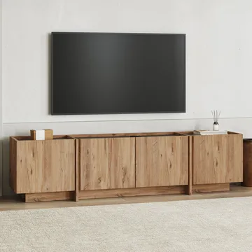Sylvenn TV-benk 180 cm - Atlantic Pine/Anthracite - Møbler - TV- & Mediamøbler - TV benk & mediabenk