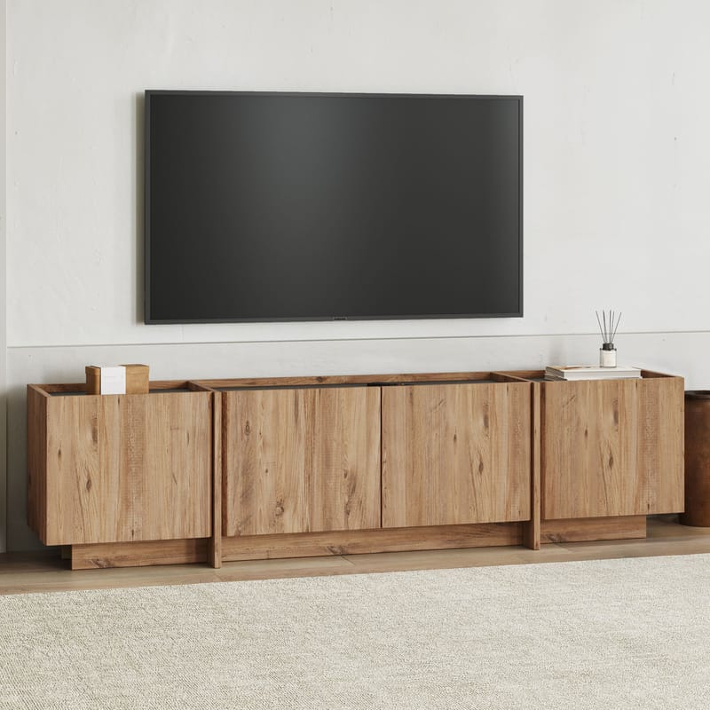 Sylvenn TV-benk 180 cm - Atlantic Pine/Anthracite - Møbler - TV- & Mediamøbler - TV benk & mediabenk