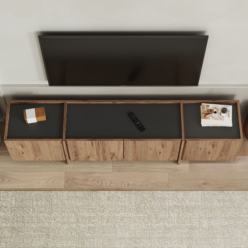 Sylvenn TV-benk 180 cm - Atlantic Pine/Anthracite - Møbler - TV- & Mediamøbler - TV benk & mediabenk