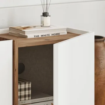 Sylvenn TV-benk 180 cm - Hvit og Atlantic Pine - Møbler - TV- & Mediamøbler - Mediestativ & veggfeste - TV-veggfeste